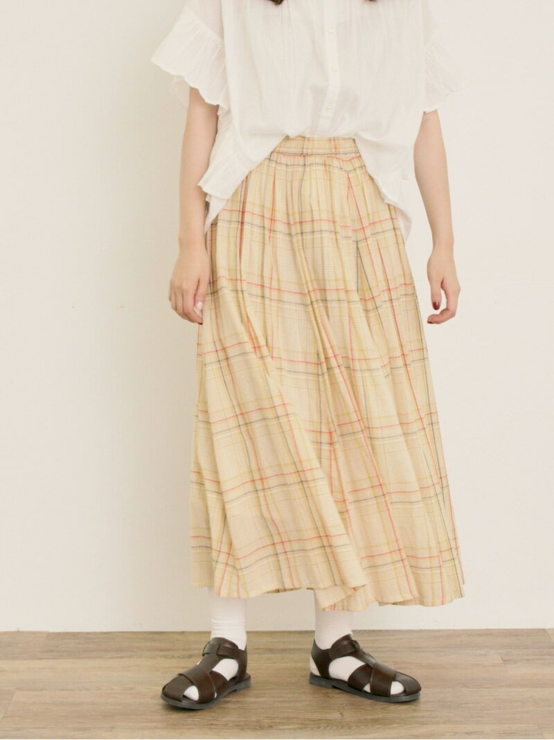 【SALE／60%OFF】インドボイルチェック柄ギャザースカート Samansa Mos2 サマンサモスモス スカート その他のスカート ネイビー グリーン ベージュ【RBA_E】[Rakuten Fashion]のサムネイル