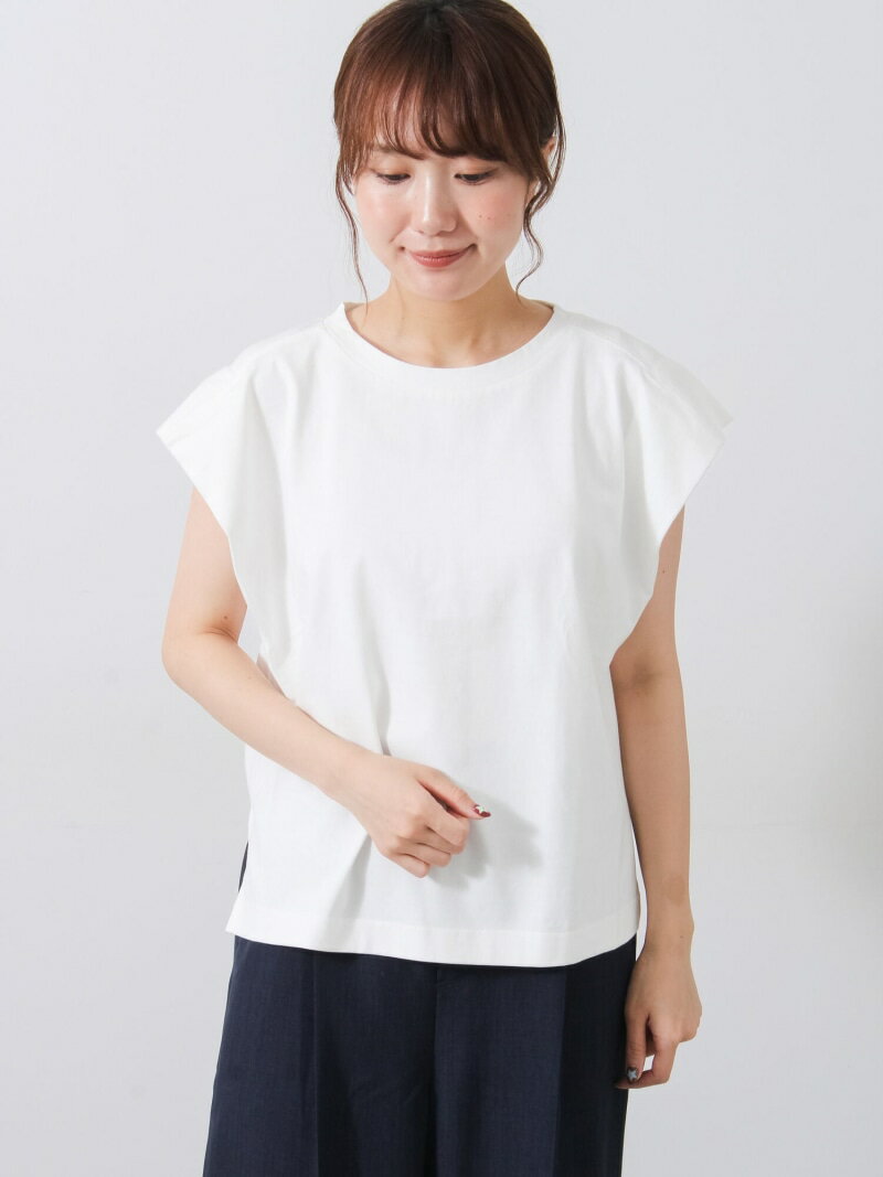 シルケット+ピグメント加工フレンチスリーブTシャツ Samansa Mos2 サマンサモスモス トップス カットソー・Tシャツ グレー ピンク ホワイト[Rakuten Fashion]