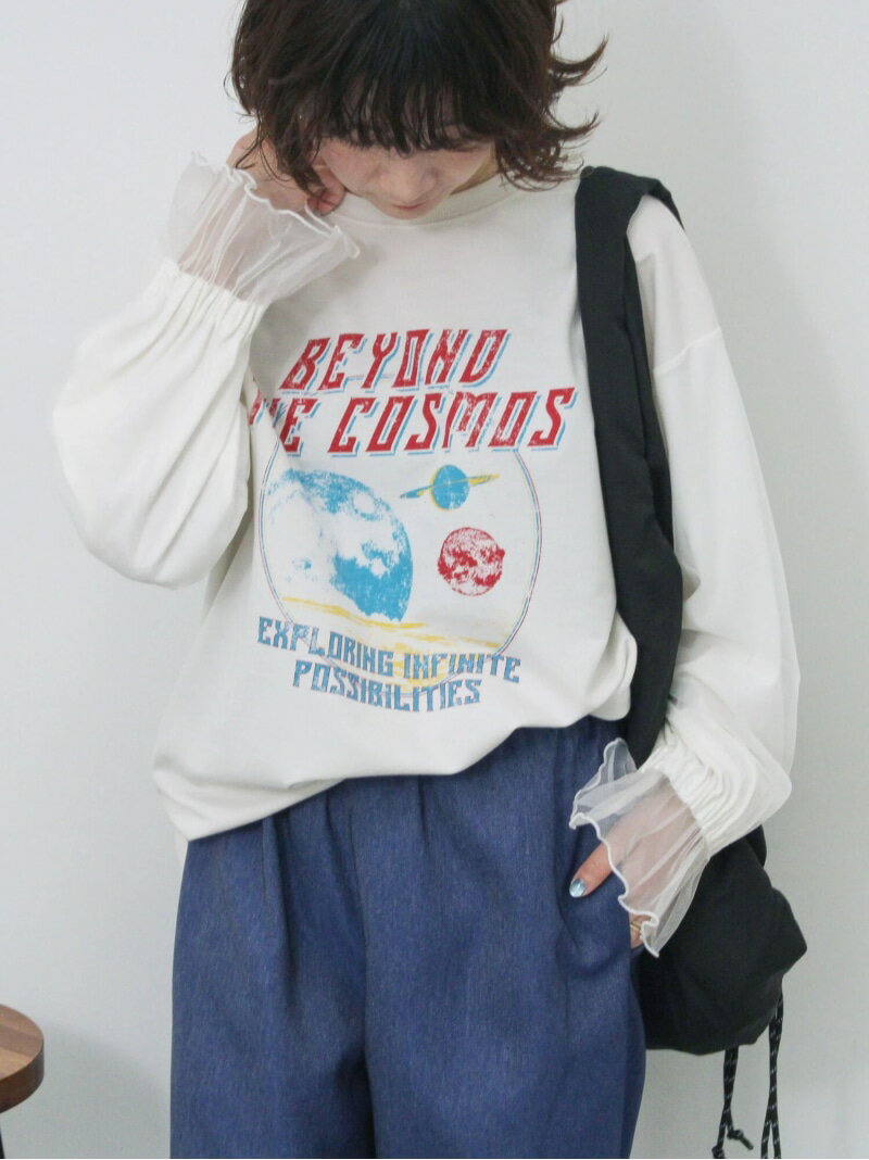 【SALE／60%OFF】袖チュールミニ裏毛プルオーバー Samansa Mos2 blue サマンサモスモス トップス カットソー・Tシャツ ブラック ホワイト グレー【RBA_E】[Rakuten Fashion]のサムネイル