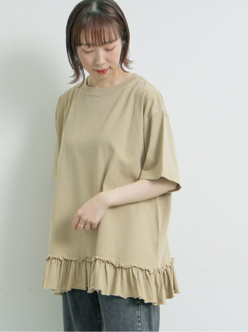 【SALE／30%OFF】ピグメント加工裾フリルチュニックTシャツ SM2 サマンサモスモス ワンピース・ドレス チュニック ホワイト グレー パープル ベージュ【RBA_E】【送料無料】[Rakuten Fashion]