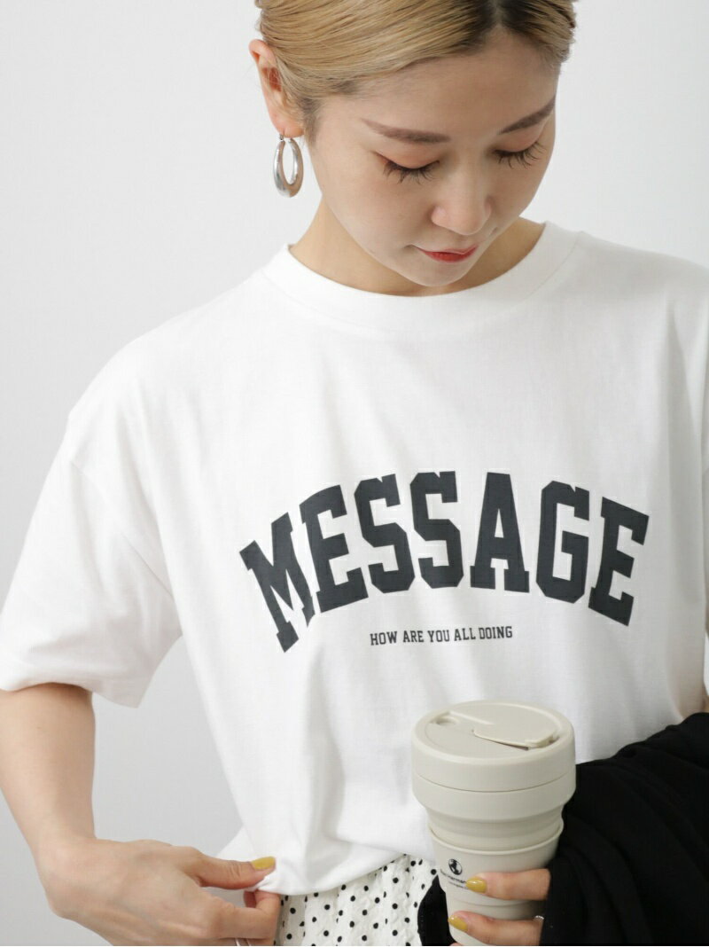 【SALE／50%OFF】【USAコットン】ロゴチュニックTシャツ Samansa Mos2 blue サマンサモスモス トップス カットソー・Tシャツ ホワイト ベージュ グレー【RBA_E】[Rakuten Fashion]