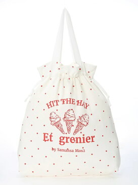 【SALE／55%OFF】ドット柄アイスクリームプリントパジャマバッグ Et grenier by Samansa Mos2 サマンサモスモス バッグ バッグその他 ホワイト カーキ ネイビー【RBA_E】[Rakuten Fashion]