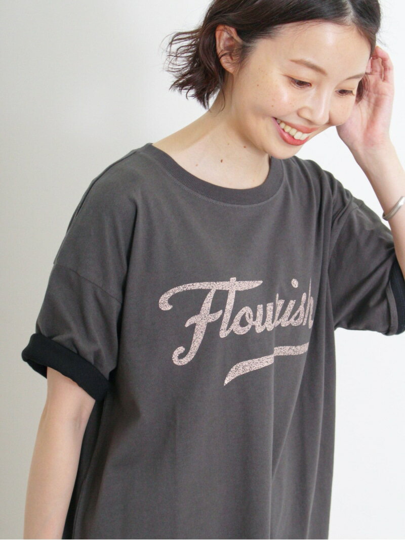 【SALE／50%OFF】袖口配色ロゴTシャツ Samansa Mos2 サマンサモスモス トップス カットソー・Tシャツ グレー ホワイト グリーン パープル ピンク【RBA_E】[Rakuten Fashion]のサムネイル