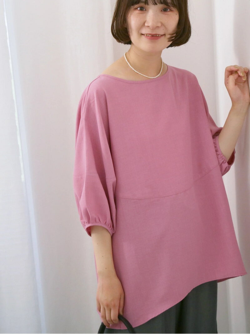 【SALE／69%OFF】リネンタッチバルーンスリーブブラウス Samansa Mos2 blue サマンサモスモス トップス..