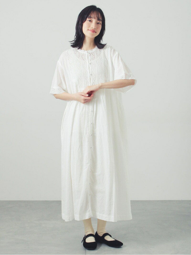 【SALE／30%OFF】カットドビー胸元レースワンピース Samansa Mos2 サマンサモスモス ワンピース・ドレス ワンピース ホワイト ベージュ ピンク ブラック【RBA_E】【送料無料】[Rakuten Fashion]