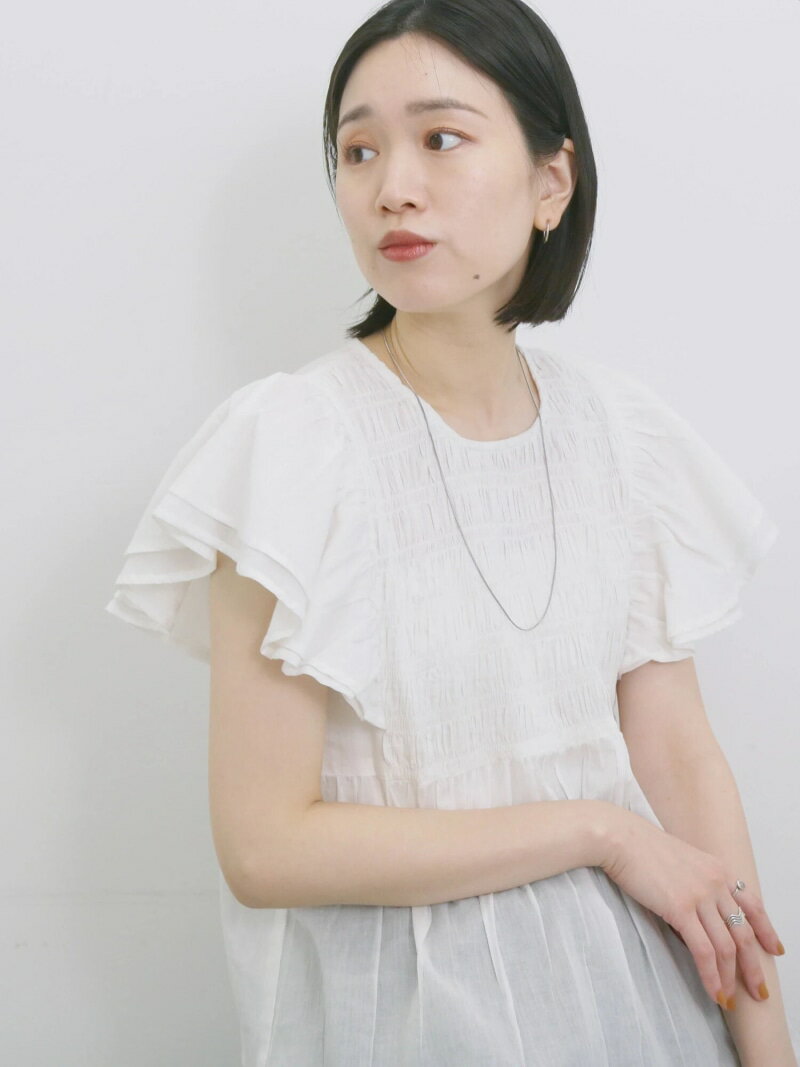 【SALE／50%OFF】【Made in India】シャーリングブラウス Samansa Mos2 blue サマンサモスモス トップス シャツ・ブラウス ブルー ブラック ホワイト【RBA_E】[Rakuten Fashion]のサムネイル