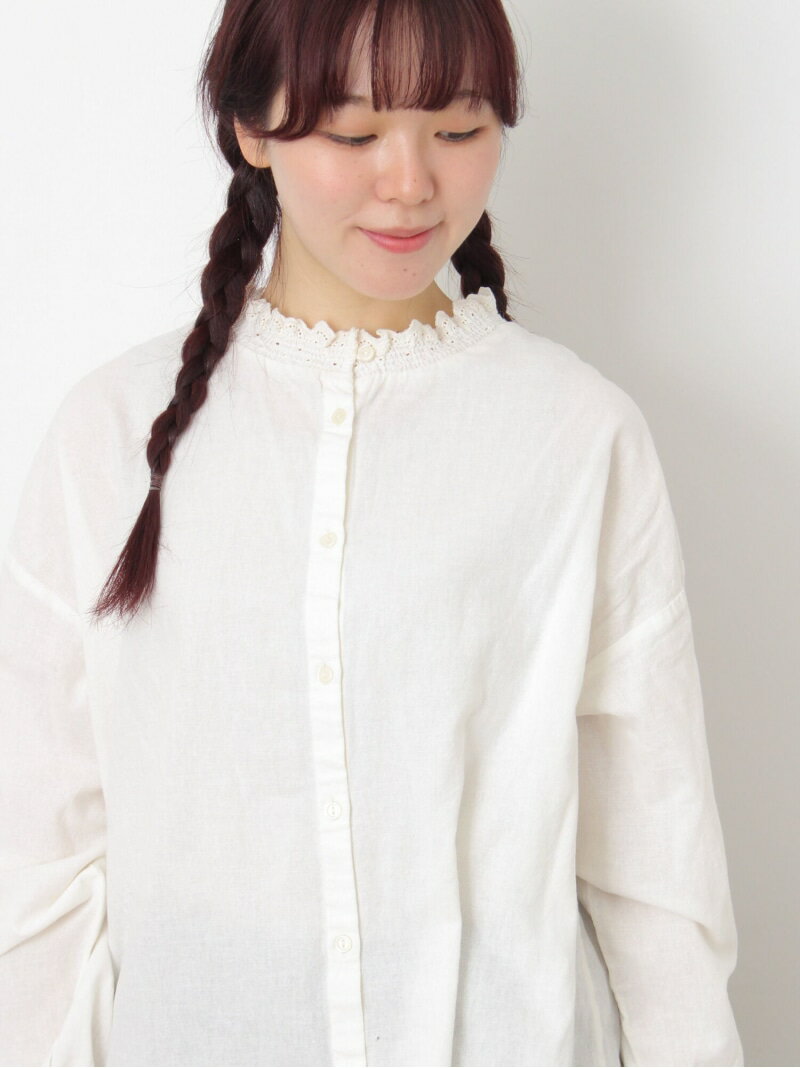 レースシャーリング2WAYブラウス Samansa Mos2 サマンサモスモス トップス シャツ・ブラウス ホワイト ..