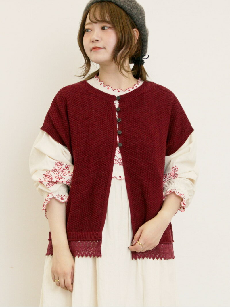 2WAY裾レースかのこベスト Samansa Mos2 サマンサモスモス ジャケット・アウター ダウンジャケット・ダウンベスト ベージュ グリーン ワインレッド【送料無料】[Rakuten Fashion]のサムネイル