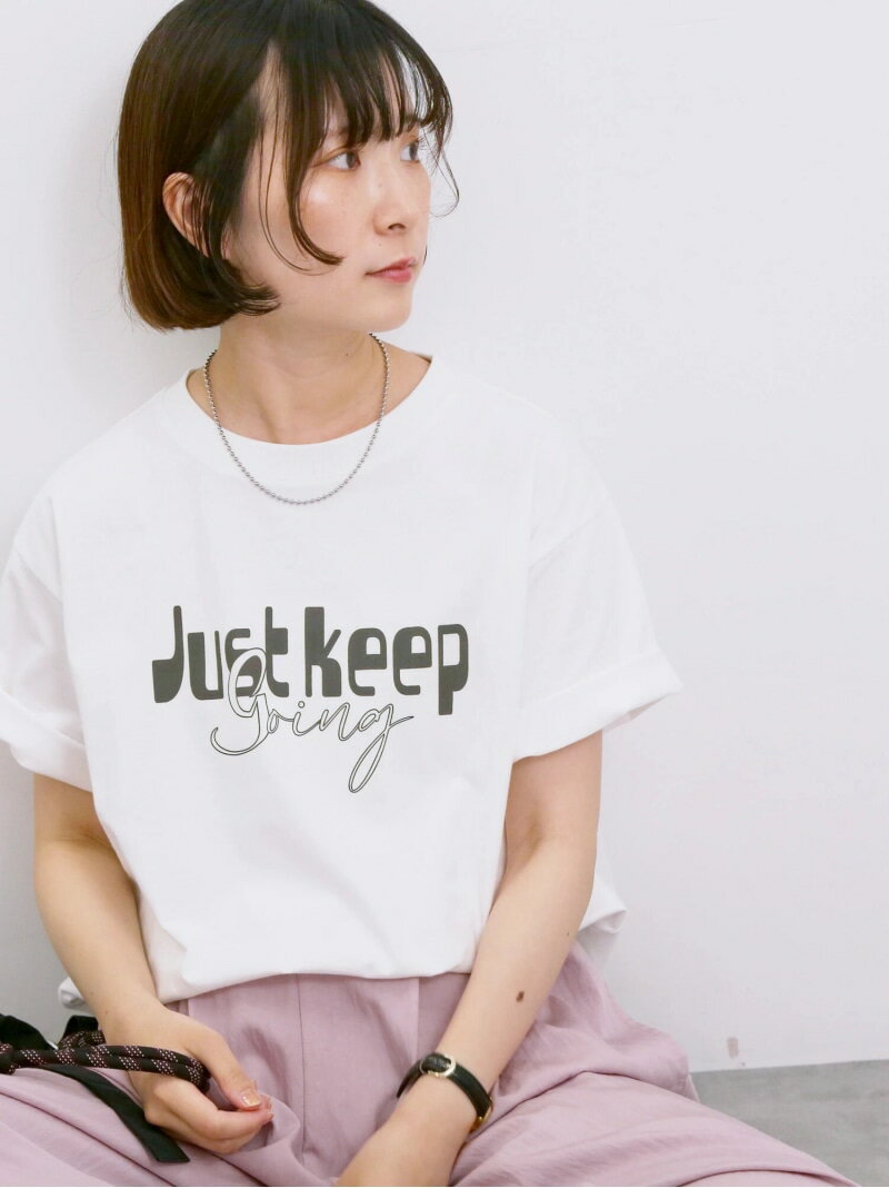 【SALE／60%OFF】【接触冷感】ロゴプリントTシャツ Samansa Mos2 blue サマンサモスモス トップス カットソー・Tシャツ ピンク グレー グリーン ブルー ホワイト【RBA_E】[Rakuten Fashion]のサムネイル