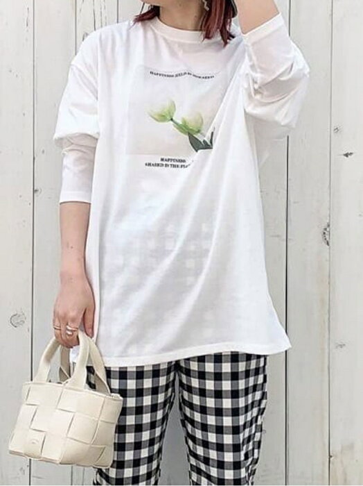 【SALE／63%OFF】フォトプリント長袖Tシャツ Samansa Mos2 blue サマンサモスモス カットソー カットソーその他 ホワイト ブルー ピンク ベージュ グレー【RBA_E】[Rakuten Fashion]