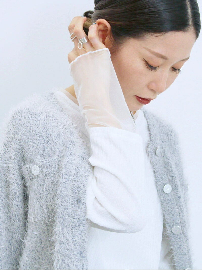 【SALE／30%OFF】膨れジャガード袖チュールプルオーバー Sam...(4)