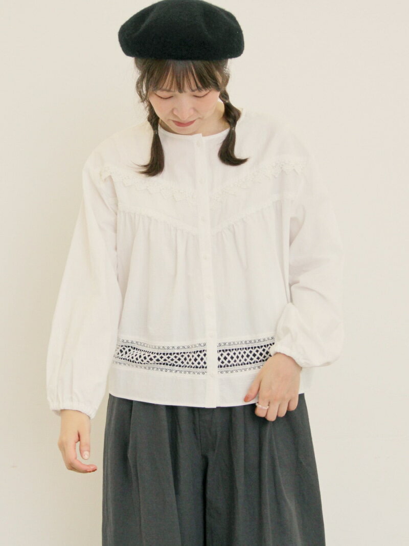 【SALE／33%OFF】V切替レース前開きブラウス Samansa Mos2 サマンサモスモス トップス シャツ・ブラウ..