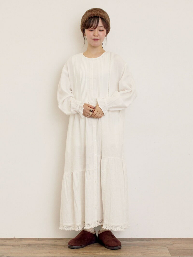 【S/Mサイズ】レースパッチワークワンピース Samansa Mos2 サマンサモスモス ワンピース・ドレス ワンピース ホワイト ブラウン ブルー ブラック【送料無料】[Rakuten Fashion]