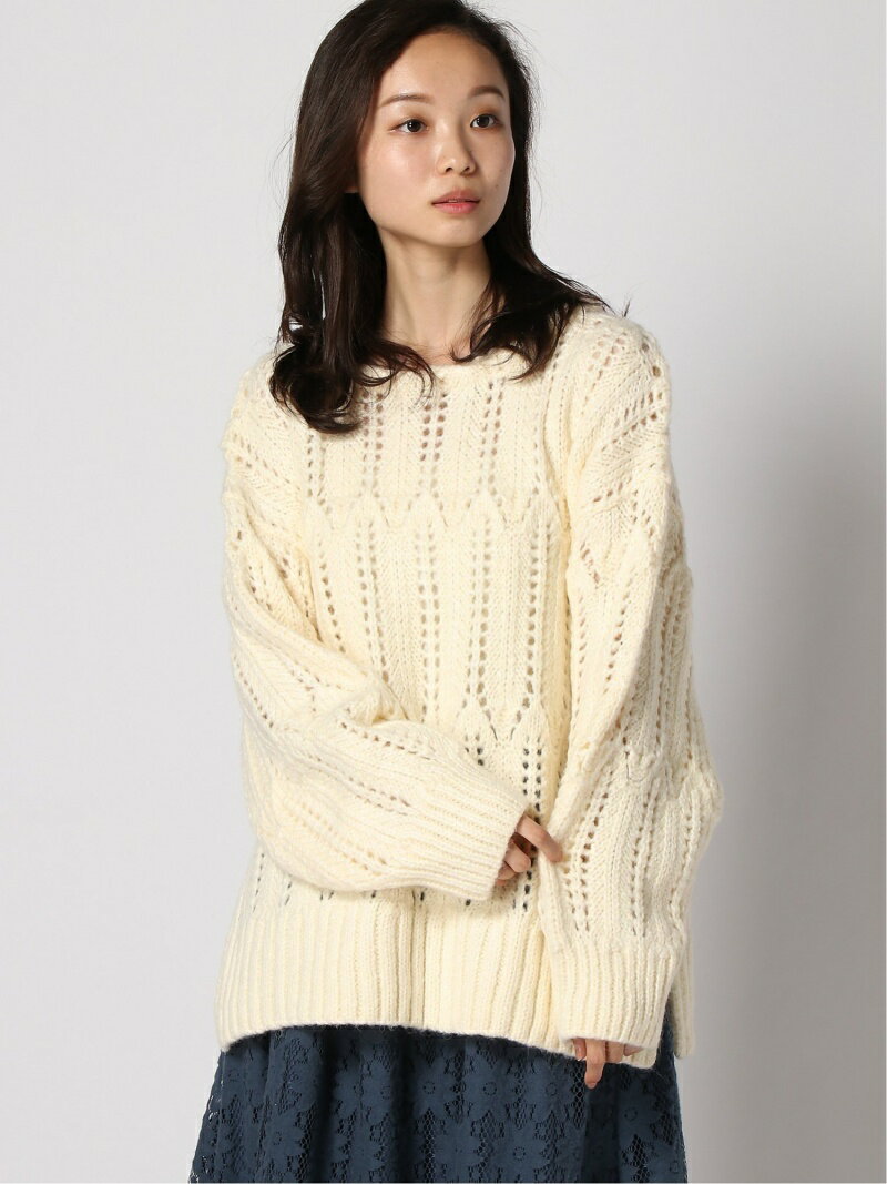 【SALE／60%OFF】脇スリット柄編みニット Samansa Mos2 サマンサモスモス トップス ニット ベージュ【RBA_E】[Rakuten Fashion]のサムネイル