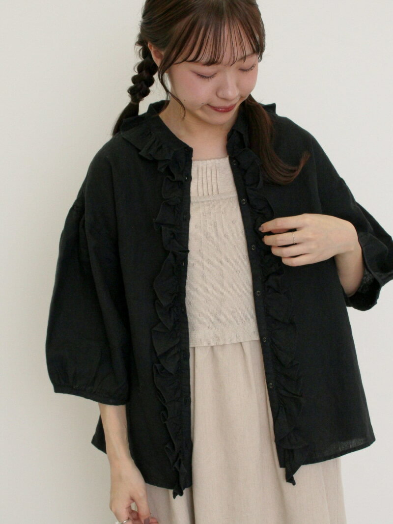 【SALE／30%OFF】【Cross*Linen】フリルブラウス Samansa Mos2 サマンサモスモス トップス シャツ・ブ..