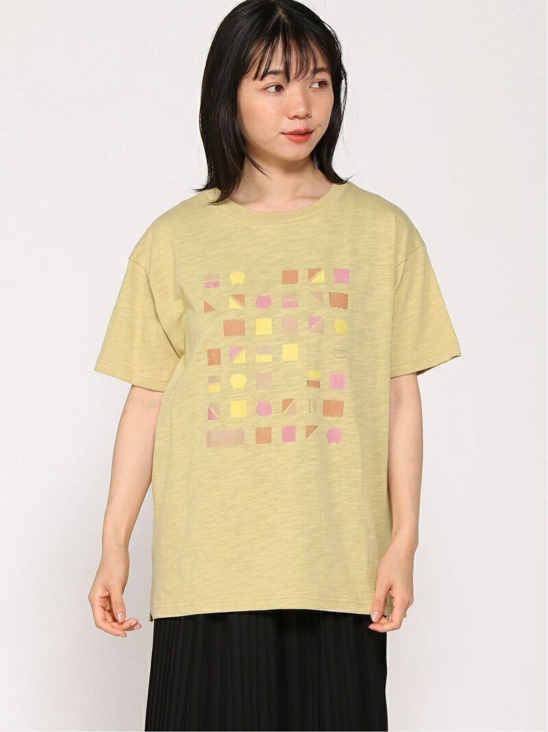 【SALE／50%OFF】Samansa Mos2/【ねこねこ食パン】モノグラムプリント半袖Tシャツ Samansa Mos2 サマンサモスモス トップス カットソー・Tシャツ イエロー ホワイト ブラウン【RBA_E】[Rakuten Fashion]のサムネイル