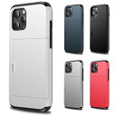 iPhone 13 / 13mini / 13Pro / 13ProMax 対応 ケース カバー 背面ケース Credit card armor case カード収納 カードホルダー ハイブリッド 二重構造 耐衝撃 異素材組み合わせ バイカラー ホワイト ネイビー ブラック グレー レッド