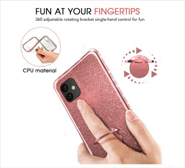 iPhone12 / iPhone12mini / iPhone12Pro / iPhone12ProMax ケース 背面ケース ソフトケース クリアケース ラインストーン ラメシート スマホリング付属 キラキラ グリッター マイクロドット加工 ストラップホール付き ピンク レッド ブラック シルバー ゴールド