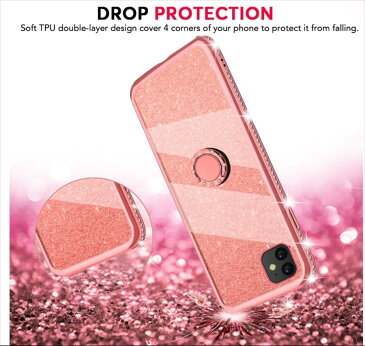 iPhone12 / iPhone12mini / iPhone12Pro / iPhone12ProMax ケース 背面ケース ソフトケース クリアケース ラインストーン ラメシート スマホリング付属 キラキラ グリッター マイクロドット加工 ストラップホール付き ピンク レッド ブラック シルバー ゴールド