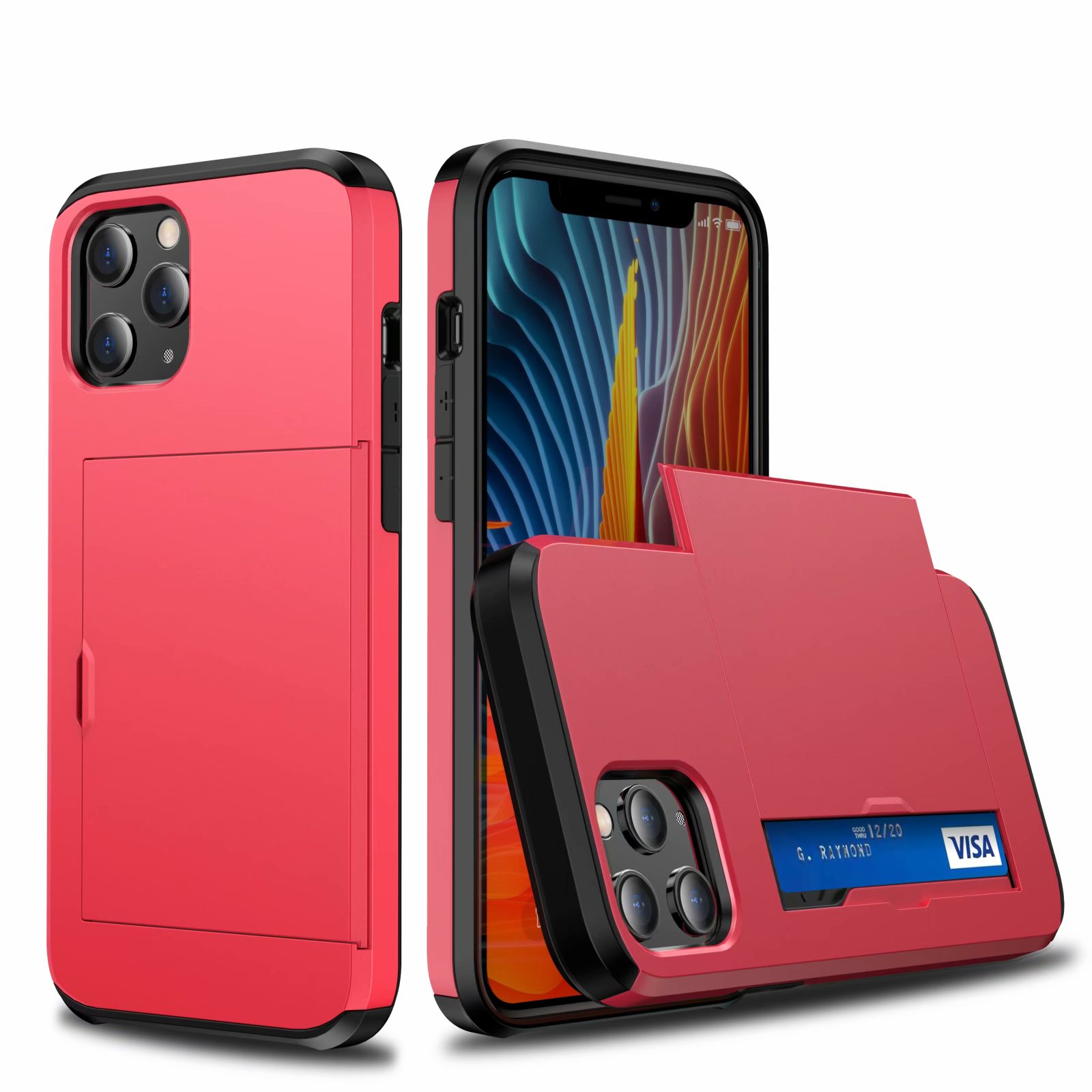 【処分特価】 iPhone12mini ケース カバー 背面ケース Credit card armor case カード収納 カードホルダー ハイブリッド 二重構造 耐衝撃 異素材組み合わせ バイカラー