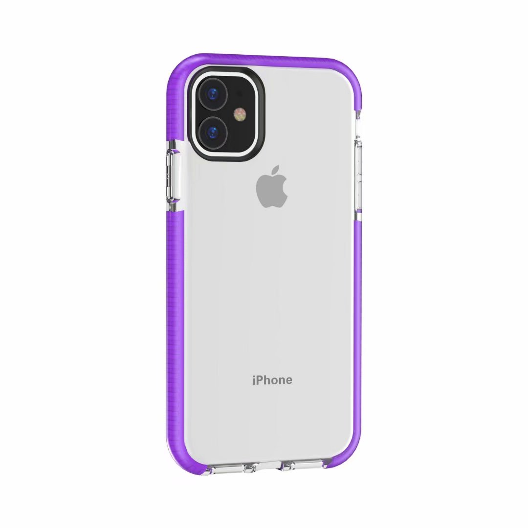 Rakuten - iPhone11Pro スマホケース 背面ケース ハイブリッドケース TPU+PC ソフト+ハード 異素材組合せ 耐衝撃 フレームカラー 縁 フチ