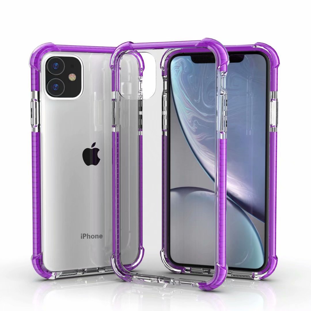 Rakuten - iPhone12 iPhone12Pro 背面ケース ケース カバー 高級 高品質 耐衝撃 クリア シリコン エアバッグ バンパー フチカラー シンプル おしゃれ