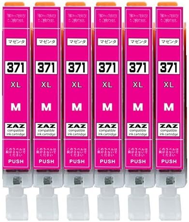 Rakuten - BCI-371XLM 6本セット マゼンタ BCI-371M 6個セット 大容量タイプ 増量パック ZAZ 互換インクカートリッジ ICチップ付き 残量表示可能