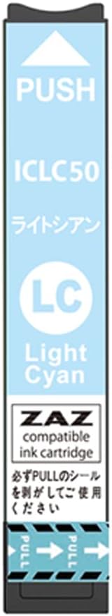 Rakuten - ICLC50 ライトシアン単品 1本 互換インクカートリッジ 1個 ZAZ ICチップ付き 残量表示可能 インクタンク 1本 1個 バラ売り