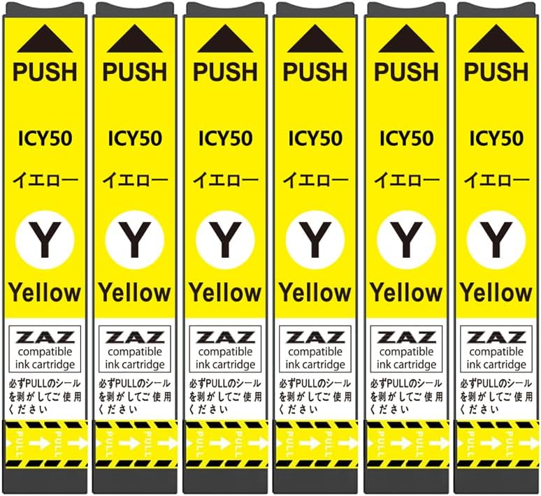 樂天商城 - ICY50 イエロー 6個セット ZAZ 互換インクカートリッジ ICチップ付き 残量表示可能 IC50シリーズ IC6CL50対応
