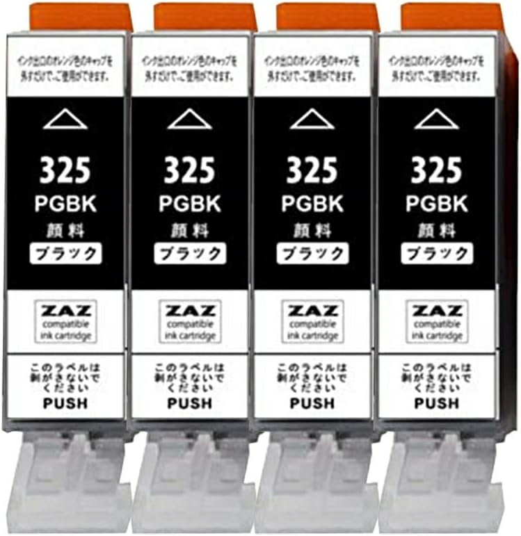Rakuten - BCI-325PGBK ×4本セット 互換インク 顔料 ブラック 黒 単品 ICチップ付 残量表示可能 Canon キャノン ( BCI-325 BCI-326+325/5MP BCI-326+325/6MP BCI325PGBK )