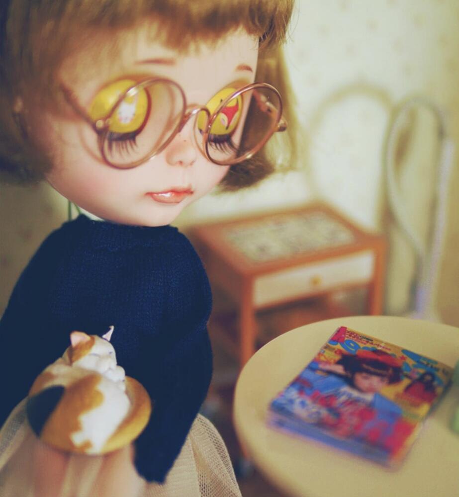 ブライス ドール や 1/3 ドール 用 レトロ 丸 メガネ 選べる カラー