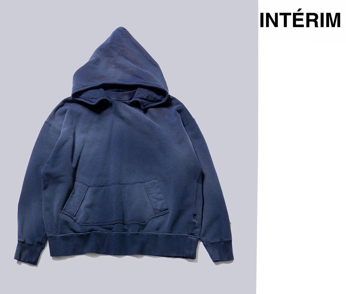 インテリム INTERIM ヴィンテージ フェード 後付け スウェット パーカー VINTAGE FADE AFTER HOODED SWEAT PARKA (IT25A239)