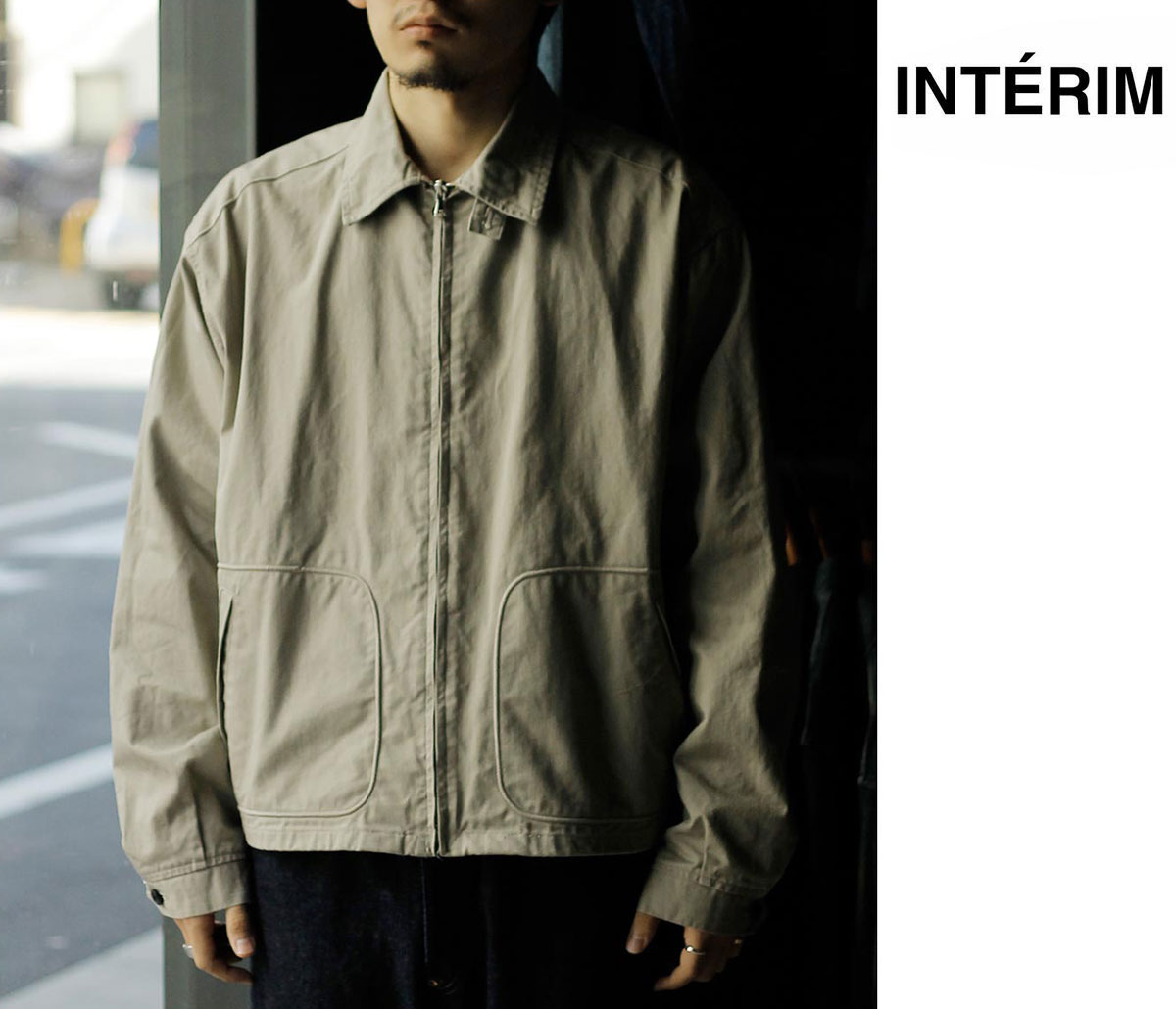 インテリム INTERIM ファブリック ワッシャー チノ ハイパービッグ ドリズラー ジャケット FABRIC WASHER CHINO HYPER BIG SHORT DRIZZLER JACKET (IT26S005)