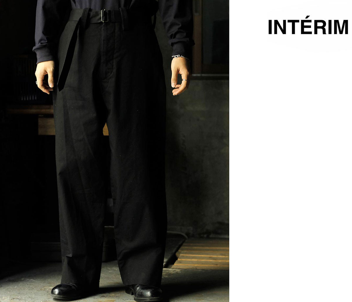 Rakuten - インテリム INTERIM ファブリック ワッシャー チノ ベルテッド フレンチ アーミー ミル バギー トラウザー FABRIC WASHER CHINO BELTED FRENCH ARMY MIL BAGGY TROUSER (IT26S013)