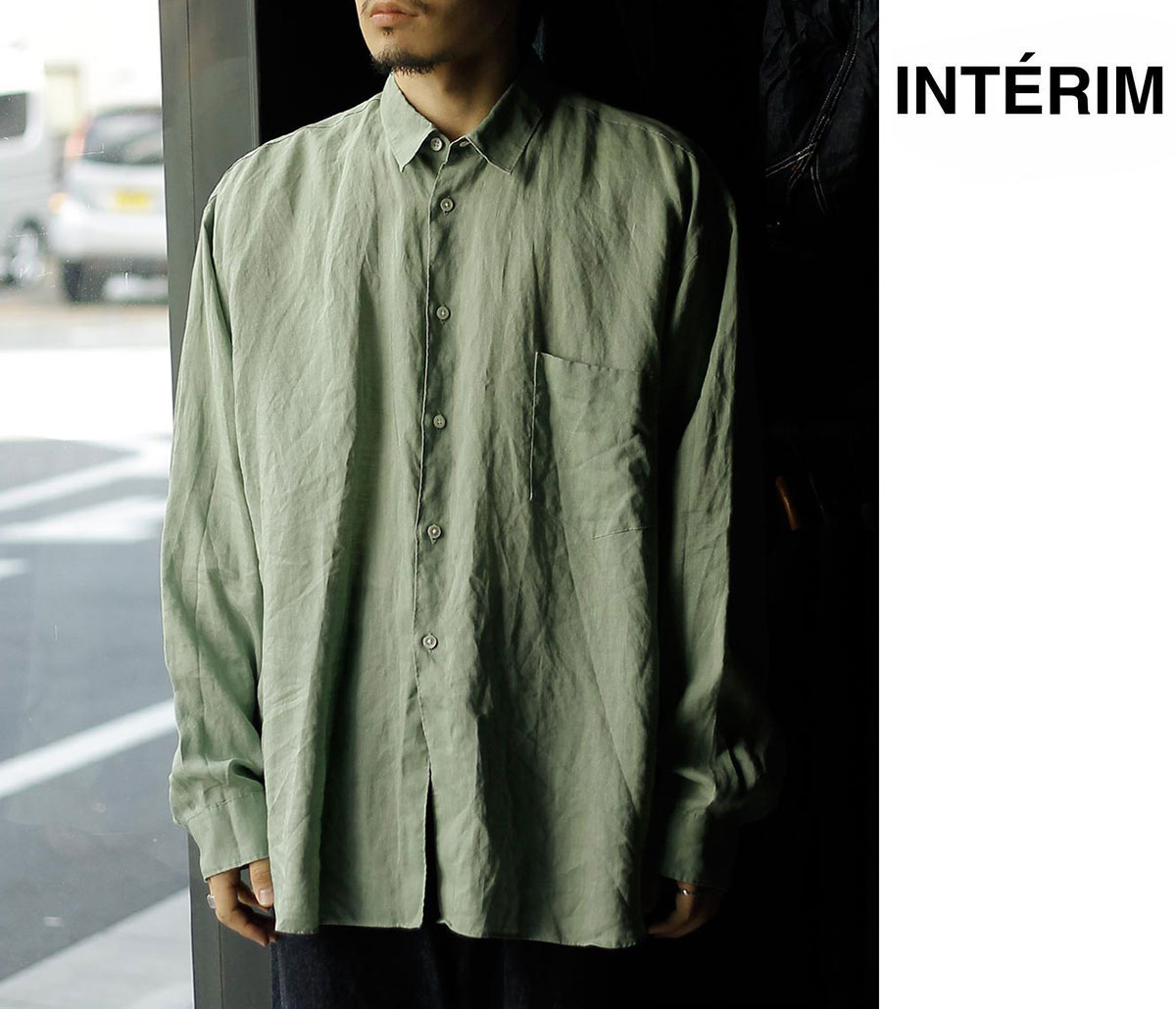 Rakuten - インテリム INTERIM ラミー シアー ローン ハイパービッグ ロングスリーブ レギュラーカラー シャツ RAMIE SHEER LAWN HYPER BIG L/S REGULAR COLLAR SHIRT (IT26S167)