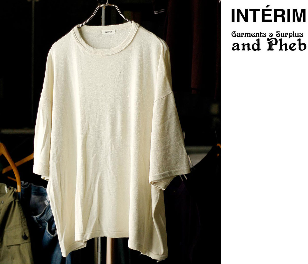 インテリム INTERIM アンドフェブ別注 シルク ノイル ジャージー ハイパービッグ バインダーネック チューブ Tシャツ SILK NOIL JERSEY HYPER BIG BINDER NECK TUBE TEE (IT26S240AP)