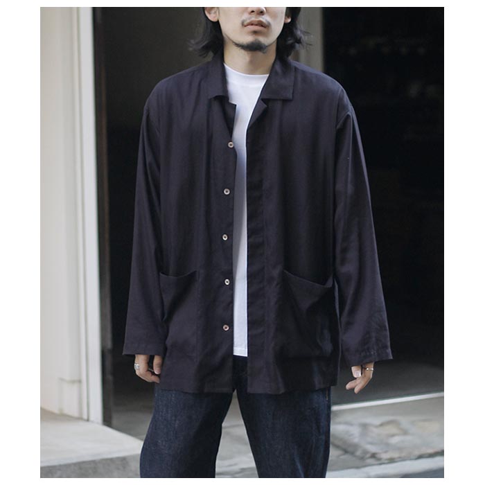 インテリム INTERIM ハイパービッグ レーヨン リネン シャツジャケット HYPER BIG RAYON LINEN SHIRTS JACKET (IT25S011)