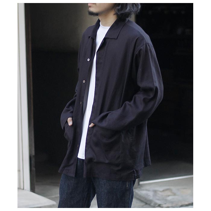 インテリム INTERIM ハイパービッグ レーヨン リネン シャツジャケット HYPER BIG RAYON LINEN SHIRTS JACKET (IT25S011)