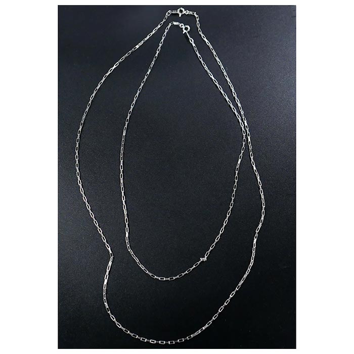 インテリム INTERIM タスコシルバー スクエア チェーン ペア ネックレス TAXCO SILVER SQUARE CHAIN PAIR NECKLACE (IT25S373)