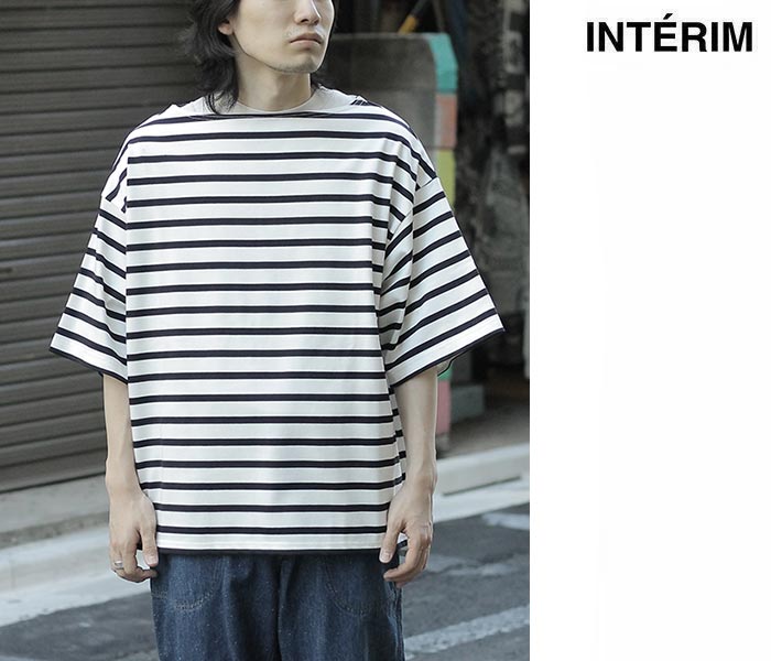 インテリム INTERIM ハイパービッグ スビン ギザ ハーフスリーブ バスクシャツ HYPER BIG SUVIN GIZA BASQUE BORDER H/S SHIRT (IT24S239)