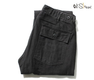 orSlow オアスロウ ファティーグパンツ 5032 ベイカーパンツ スリムフィット ブラックストーン US ARMY SLIM FIT FATIGUE PANTS Zipper Fly BLACK STONE MADE IN JAPAN (01-5032-61S)