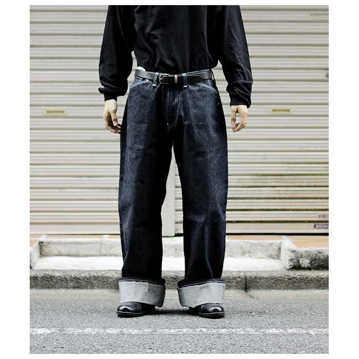 テンダー TENDER Co. ノンウォッシュ 極ワイドデニム ジーンズ UNBORN DENIM 136 OXFORD (136-OXFORD-UNBORN-DENIM)