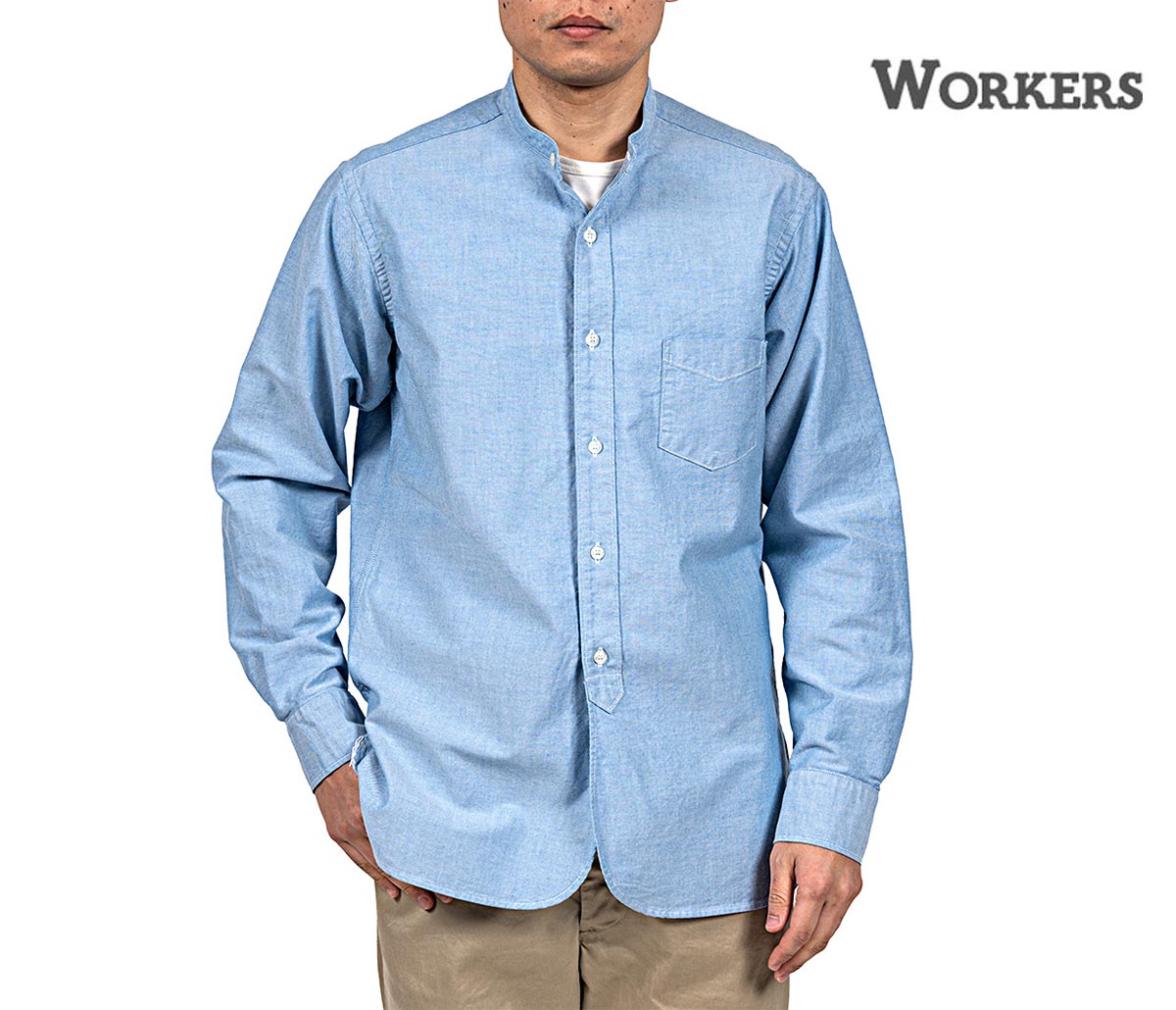 Rakuten - 予約商品(お届け予定 7月頃以降) ワーカーズ WORKERS バンドカラーシャツ Band Collar Shirt (2607-BCSH)