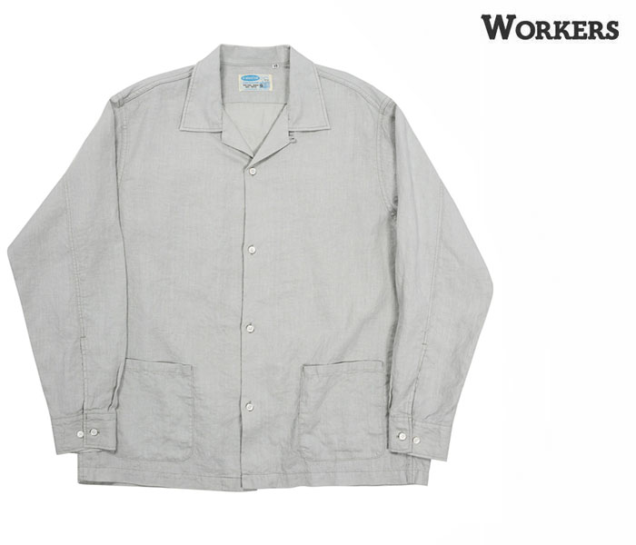 ワーカーズ WORKERS リネン オープンカラーシャツ Open Collar Shirt Linen (2403-OPCL-LS-L)