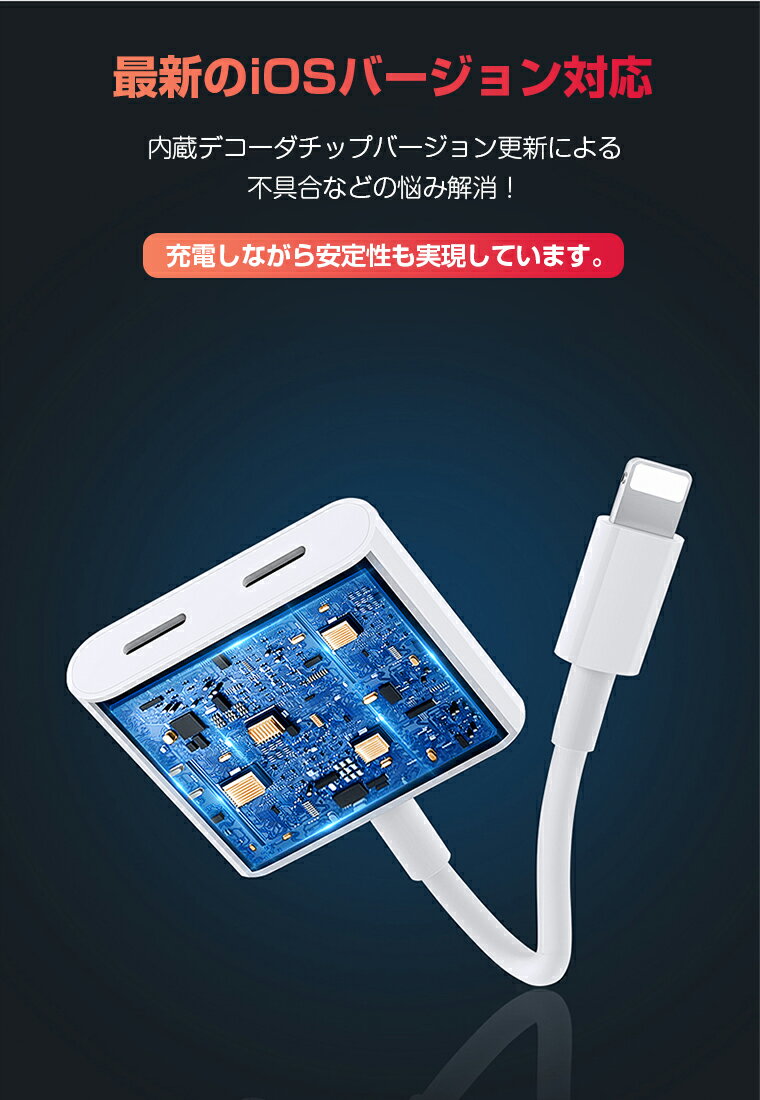 送料無料iOS12対応iPhoneイヤホン変換アダプタ