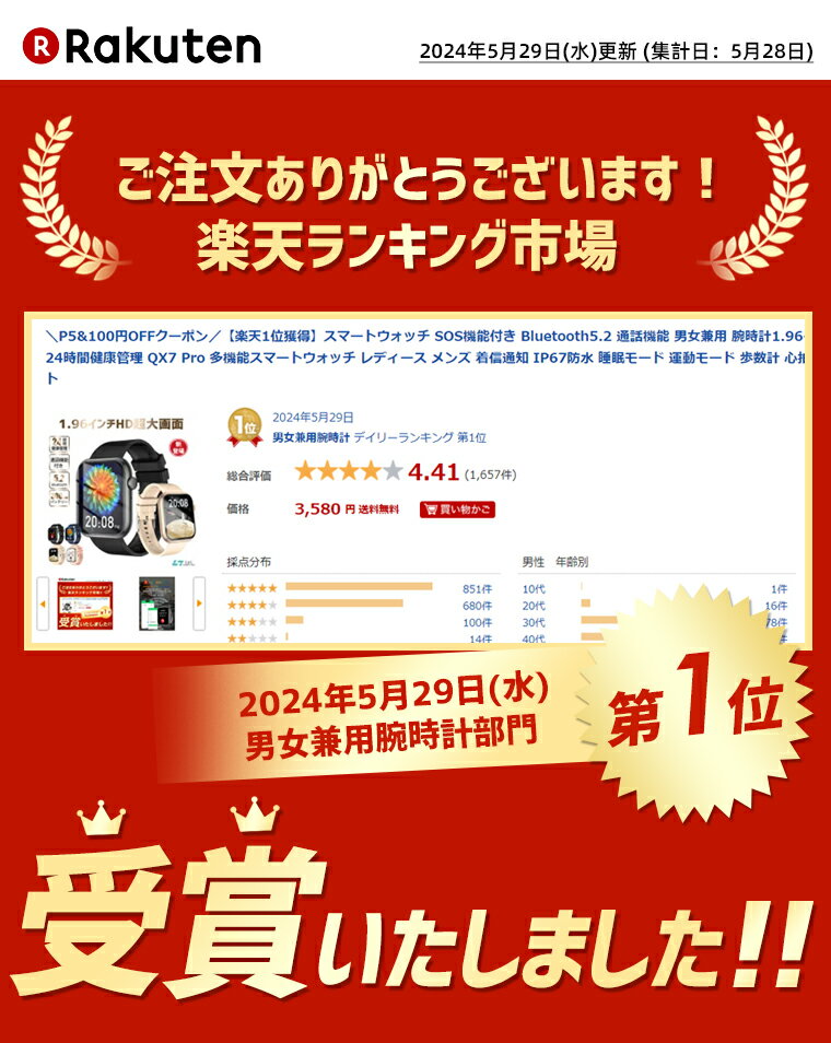 ポイント10倍★週末限定【楽天1位】スマートウォッチ SOS機能 iPhone Android対応 Bluetooth5.2 通話機能 男女兼用 腕時計 1.96インチ大画面 24時間健康管理 QX7Pro 多機能スマートウォッチ レディース メンズ 着信通知 IP67防水 睡眠モード 運動モード 歩数計心拍数 3