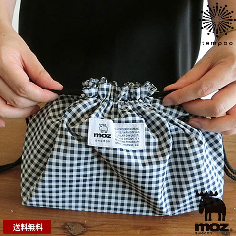 送料無料 メール便 moz ランチ 巾着 ギンガム ランチバッグ ランチトート お弁当 保冷 シンプル ロゴ ワンポイント 軽量 通勤 通学 おしゃれ 可愛い ...