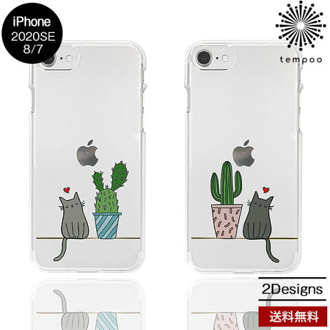乐天商城 - 送料無料 メール便 iPhone 2020 SE 8 7 Dparks 猫とサボテン サボテンと猫 クリア カバー ケース 耐衝撃 アイホン アイフォン シンプル ネコ サボテン 人気 女子 レディース メンズ ディーパークス スマホBar