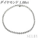 【中古】 Pt850 ダイヤモンド ブレスレット 1.00ct テニス SELBY 送料サービス