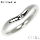 【中古】 ティファニー Pt950 ダイヤモンド リング カーブドバンド SELBY 送料サービス Tiffany
